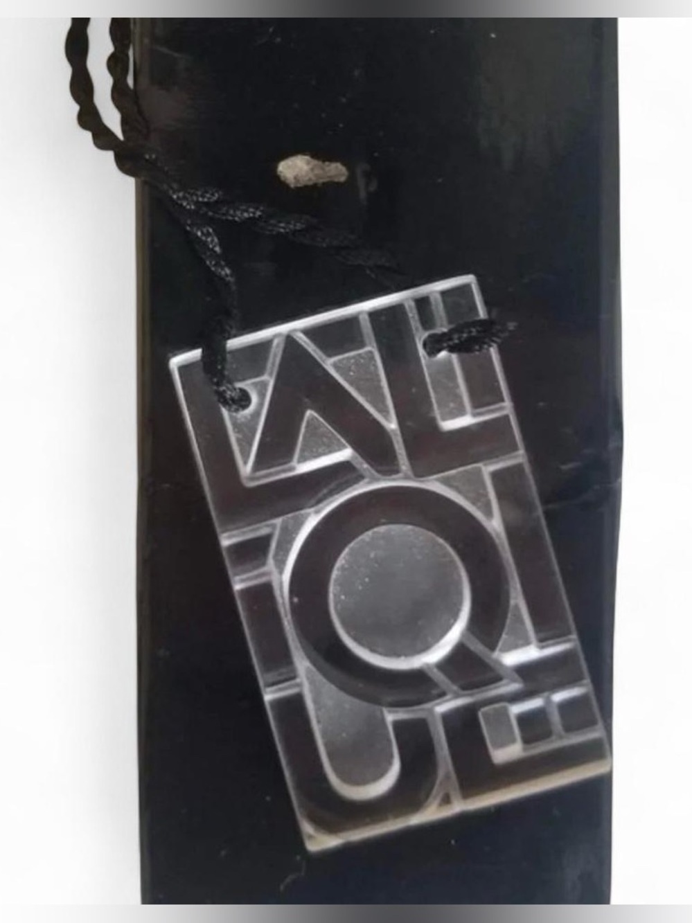 Lalique Crystal Clear Art Deco Logo Letter Pendant